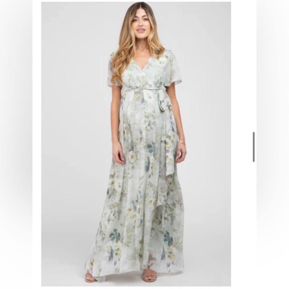 Pinkblush Floral maternity Maxi Dress